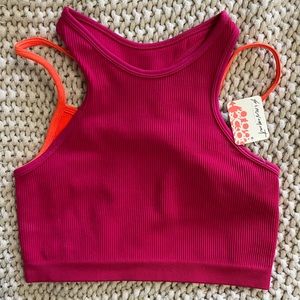 Free People FP Movement Ribbed Free Throw Double Layer Cami